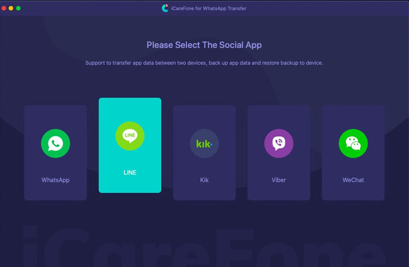 transfer social app icarefone