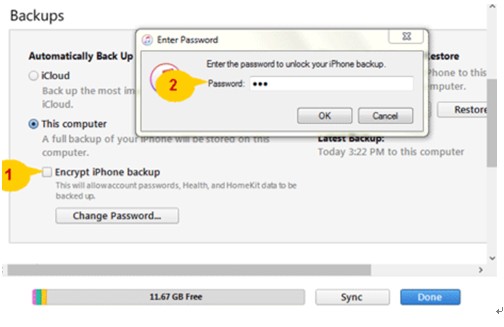 encrypt backup meaning iphone