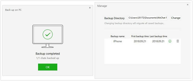 backup wechat from iphone to pc using wechat windows