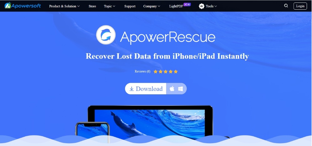 ApowerRescue data recovery tool interface 