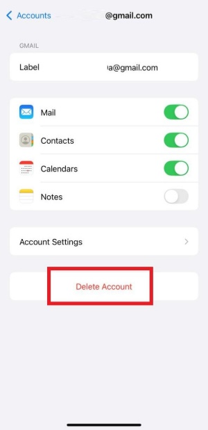 delete email account
