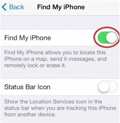switch off find my iphone remotely
