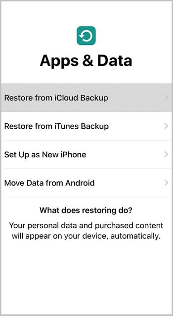 get old photos back on iPhone: icloud backup