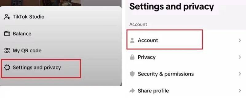  hit the privacy & account icons