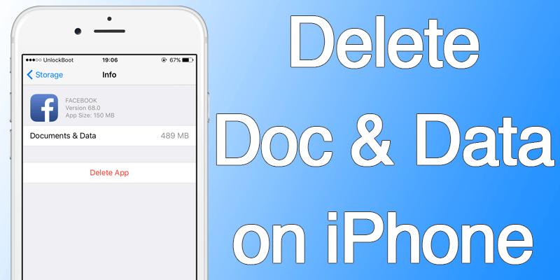 how to delete documents and data on iphone