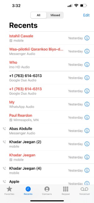 how to find old phone numbers from recently deleted