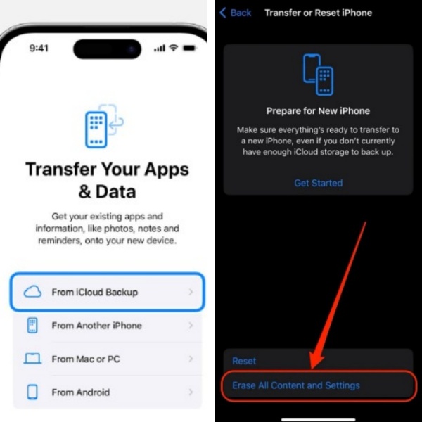 iCloud 백업에서 iPhone 복원하기