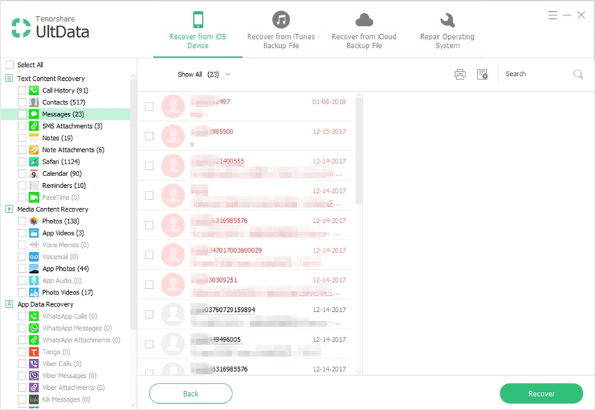 preview the text message