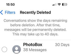  receive the deleted imessages