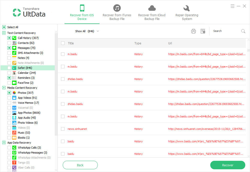 recover safari history from device
