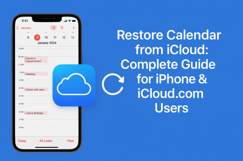 restore calendar from icloud