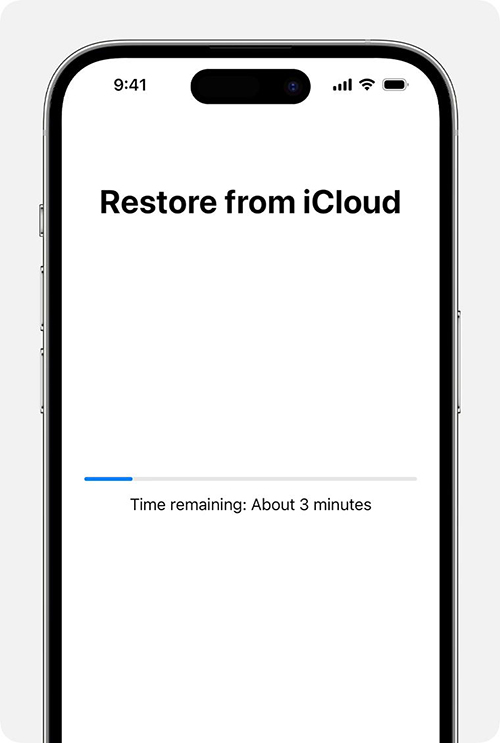 restore from iCloud in progress