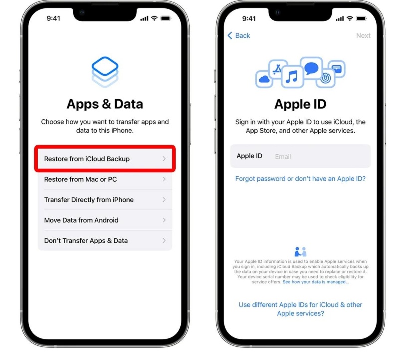 restore icloud data