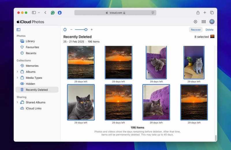 restore the iCloud backup via web