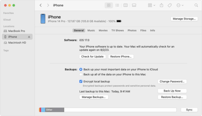 restoring backup from itunes