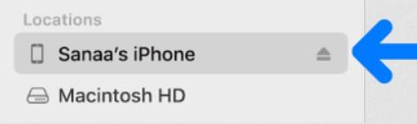 Finder에서 iPhone 선택