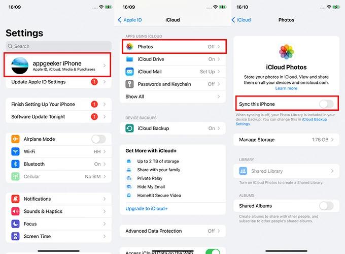iCloud 사진 활성화
