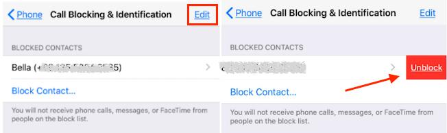 unblocking contact