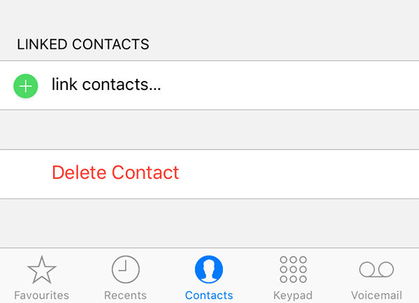 delete contact