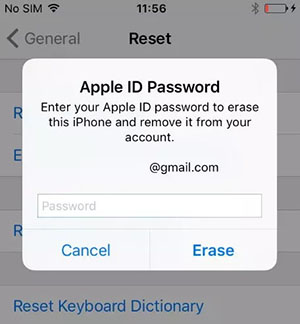 iphone se password factory reset