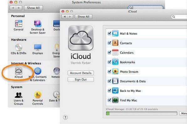 icloud control panel for mac