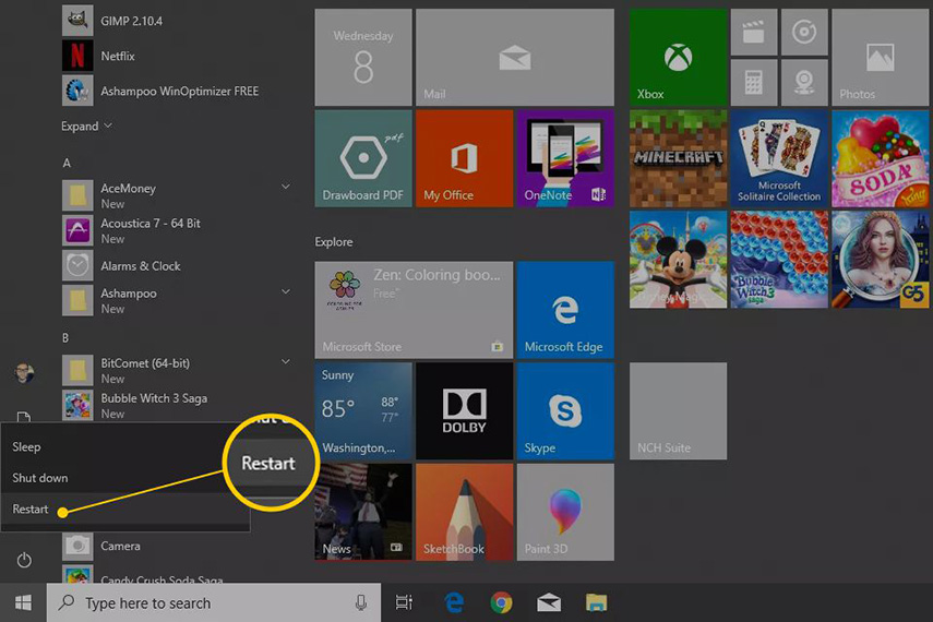 reboot windows computer