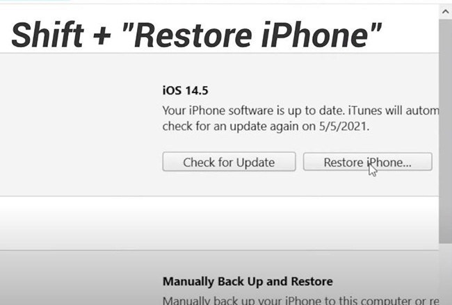 restore iphone on itunes
