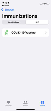 scan the qr code of vaccine record