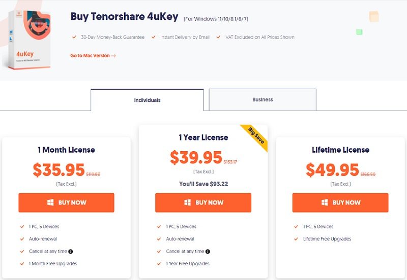 tenorshare 4ukey licensed email and registration code free 2020