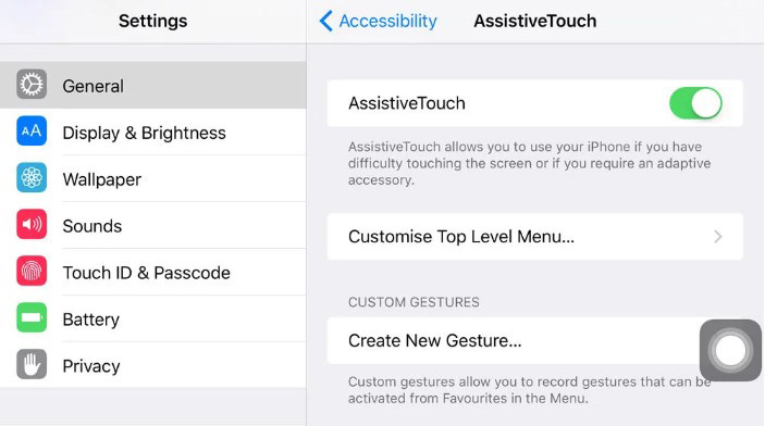 enable assistive touch