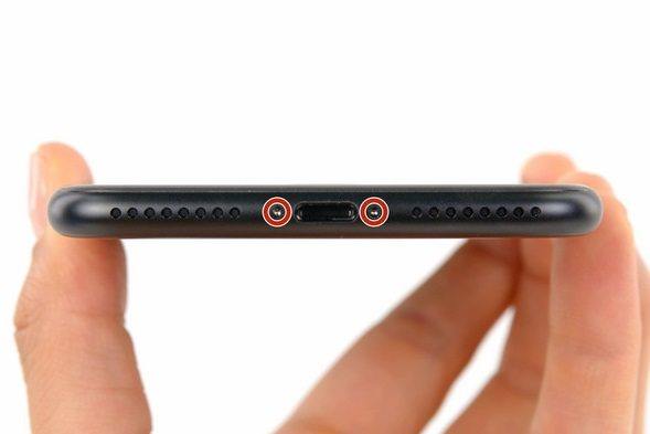 two screws of charging port