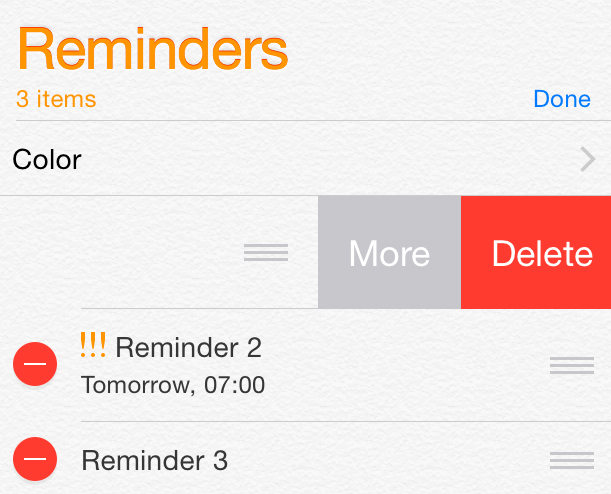 delete reminders on iphone