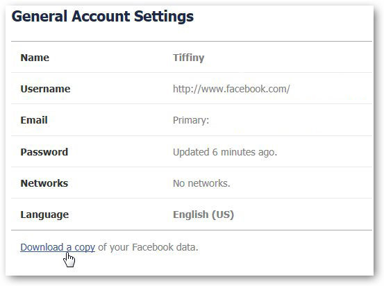  download Facebook data copy