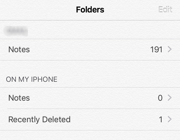 no recently deleted notes folder on iphone