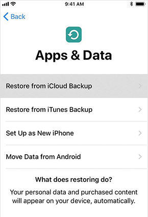 restore from icloud backup meaning