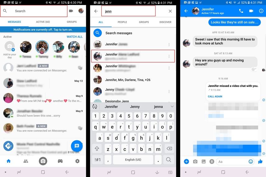 how to open archive in messenger android