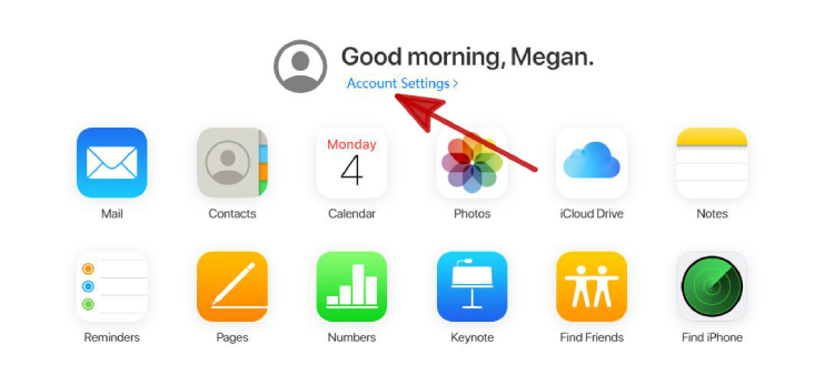 enter account settings on icloud before get around find my iphone