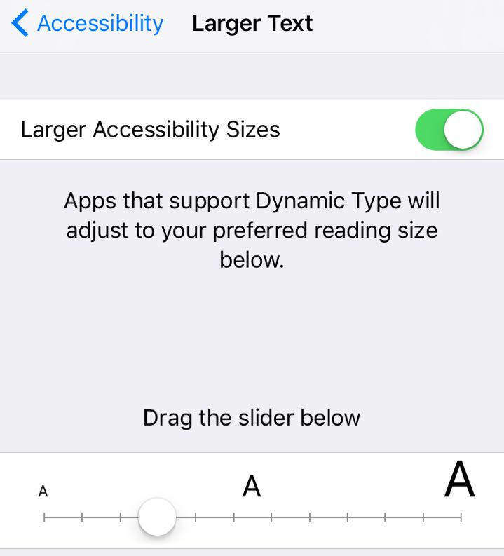 adjust text size
