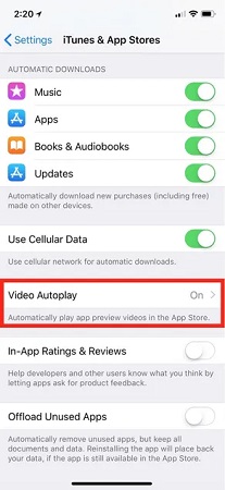 iphone using too much data - turn off auto play video