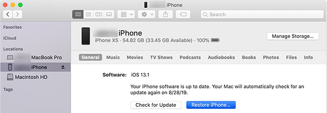  click restore iphone option 