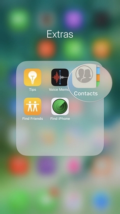 open contacts app on iPhone