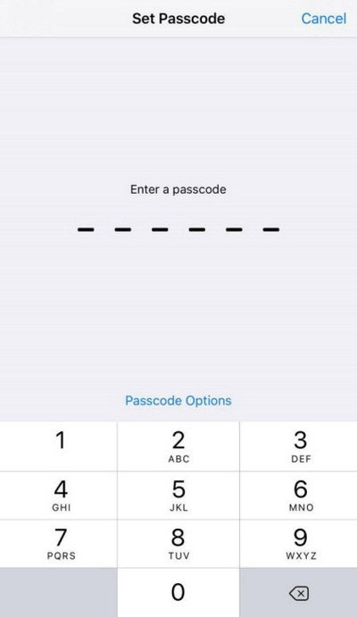 enter passcode