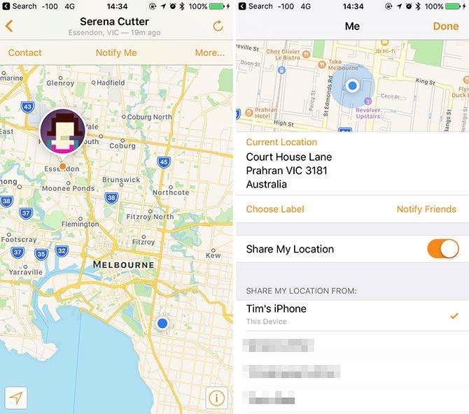 find my friends service in use