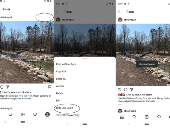 hide likes on instagram after posting