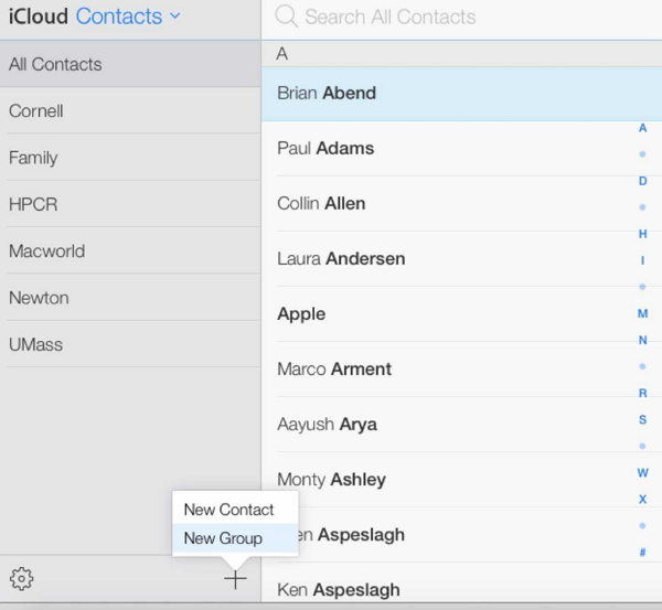 icloud contacts