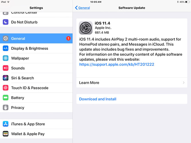 ipad software update