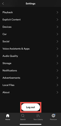 log out of spotify on all devices