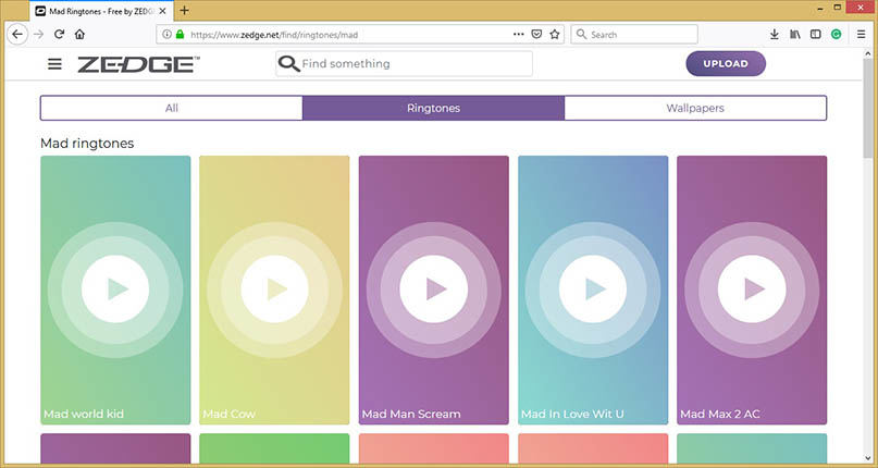 mad ringtones main page