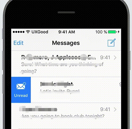 mark text as unread in inbox
