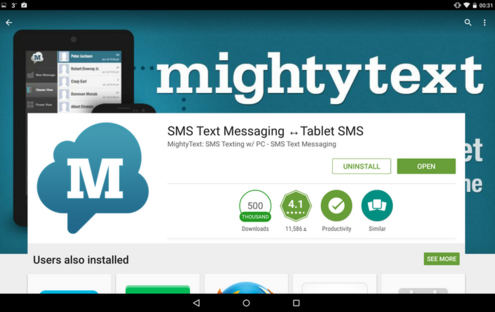 mightytext for tablet